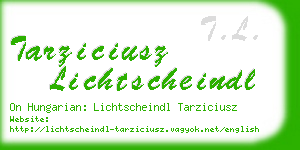 tarziciusz lichtscheindl business card